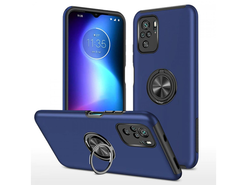 Newface Xiaomi Poco F3 Kılıf Elit Yüzüklü Kapak - Lacivert