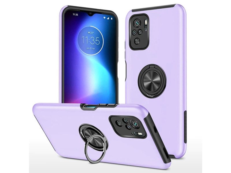 Newface Xiaomi Poco F3 Kılıf Elit Yüzüklü Kapak - Mor