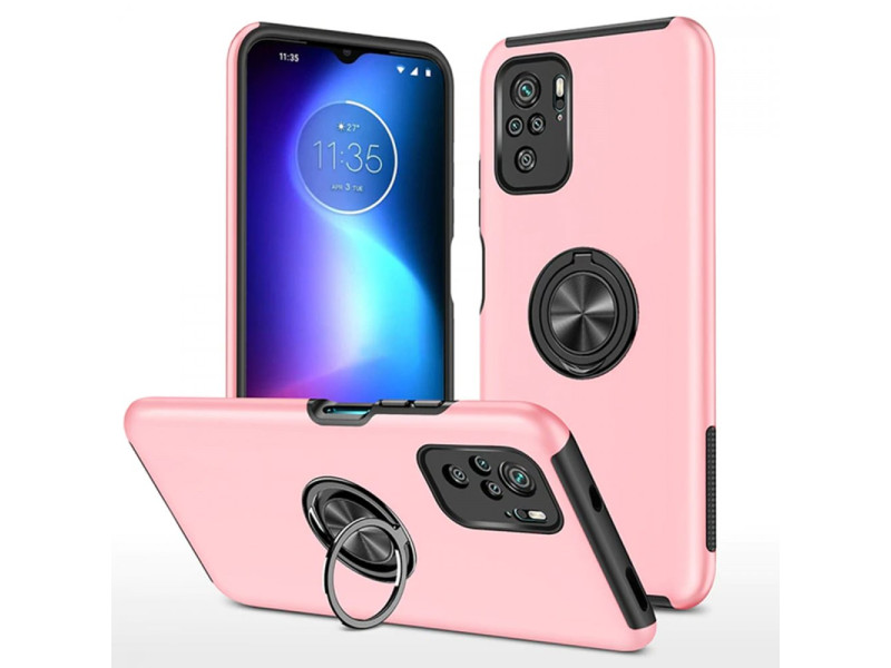 Newface Xiaomi Poco F3 Kılıf Elit Yüzüklü Kapak - Pembe