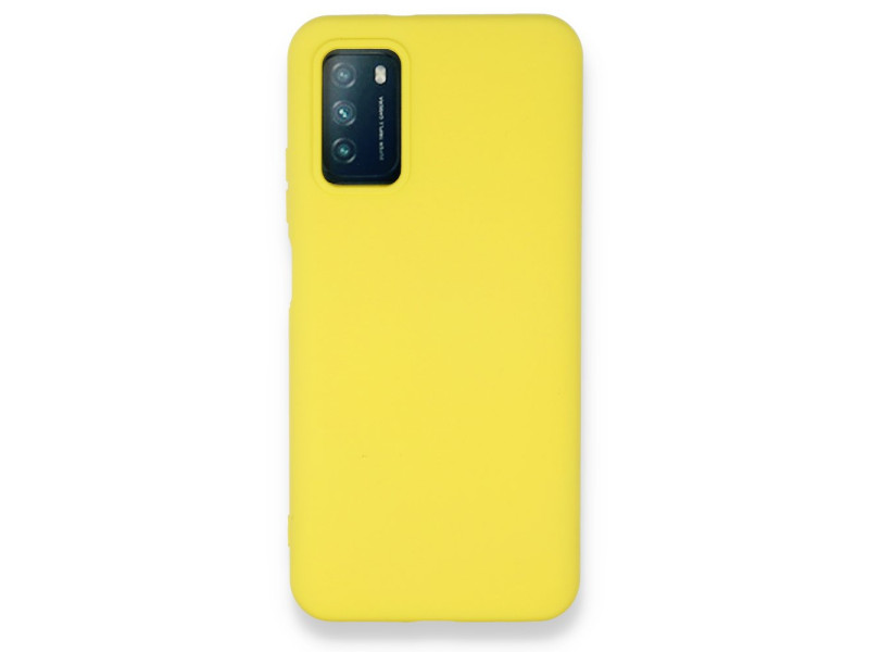 Newface Xiaomi Pocophone M3 Kılıf Nano içi Kadife Silikon - Sarı