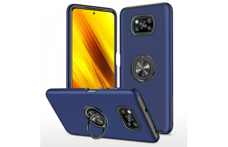 Newface Xiaomi Pocophone X3 Kılıf Elit Yüzüklü Kapak - Lacivert