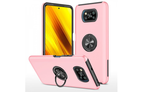Newface Xiaomi Pocophone X3 Kılıf Elit Yüzüklü Kapak - Pembe