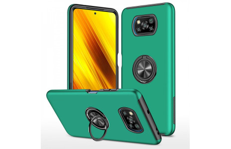 Newface Xiaomi Pocophone X3 Pro Kılıf Elit Yüzüklü Kapak - Yeşil