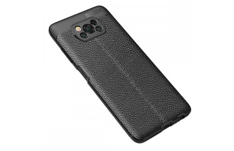 Newface Xiaomi Pocophone X3 Pro Kılıf Focus Derili Silikon - Siyah