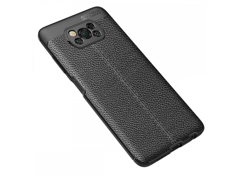 Newface Xiaomi Pocophone X3 Pro Kılıf Focus Derili Silikon - Siyah