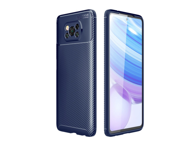 Newface Xiaomi Pocophone X3 Pro Kılıf Focus Karbon Silikon - Lacivert