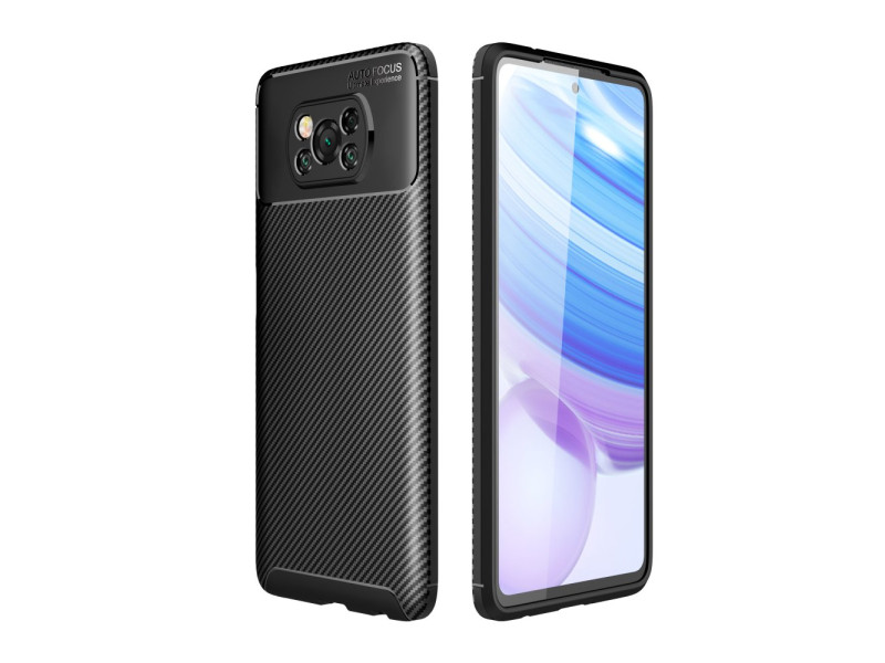 Newface Xiaomi Pocophone X3 Pro Kılıf Focus Karbon Silikon - Siyah