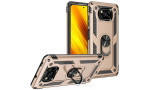 Newface Xiaomi Pocophone X3 Pro Kılıf Sofya Yüzüklü Silikon Kapak - Gold