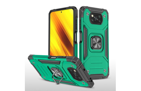 Newface Xiaomi Pocophone X3 Pro Kılıf Zegna Yüzüklü Silikon Kapak - Koyu Yeşil