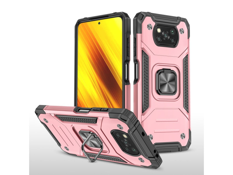 Newface Xiaomi Pocophone X3 Pro Kılıf Zegna Yüzüklü Silikon Kapak - Rose