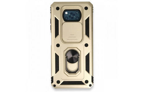Newface Xiaomi Pocophone X3 Pro Kılıf Pars Lens Yüzüklü Silikon - Gold
