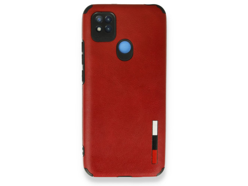 Newface Xiaomi Redmi 9C Kılıf Loop Deri Silikon - Kırmızı