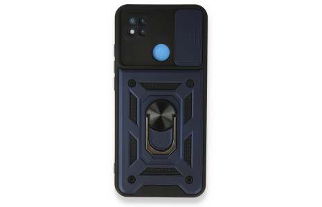 Newface Xiaomi Redmi 9C Kılıf Pars Lens Yüzüklü Silikon - Lacivert