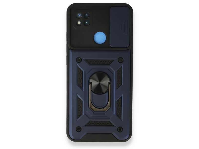 Newface Xiaomi Redmi 9C Kılıf Pars Lens Yüzüklü Silikon - Lacivert