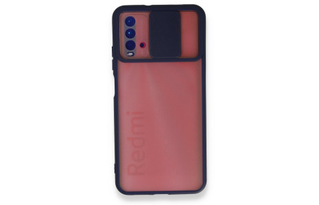 Newface Xiaomi Redmi 9T Kılıf Palm Buzlu Kamera Sürgülü Silikon - Lacivert