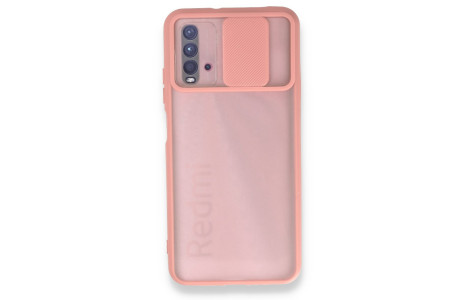 Newface Xiaomi Redmi 9T Kılıf Palm Buzlu Kamera Sürgülü Silikon - Pembe