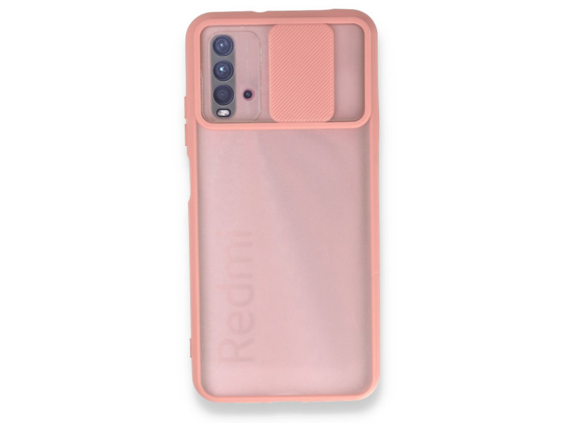 Newface Xiaomi Redmi 9T Kılıf Palm Buzlu Kamera Sürgülü Silikon - Pembe