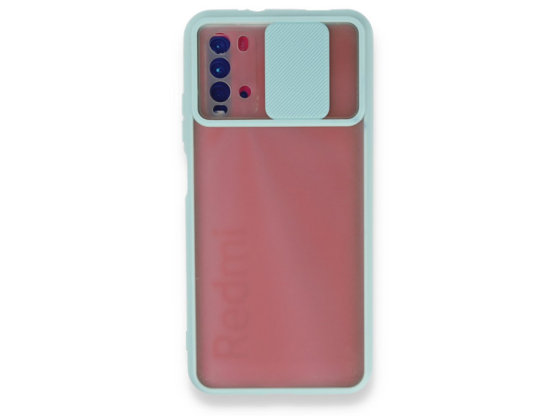 Newface Xiaomi Redmi 9T Kılıf Palm Buzlu Kamera Sürgülü Silikon - Turkuaz