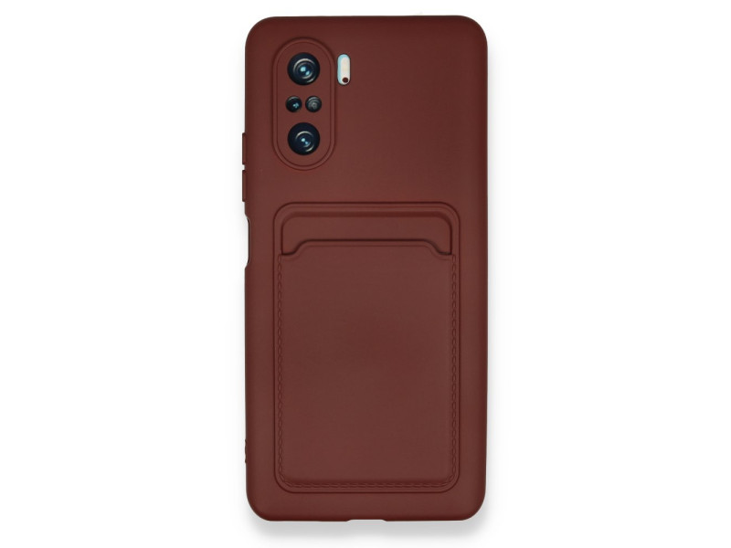 Newface Xiaomi Redmi K40 Kılıf Kelvin Kartvizitli Silikon - Bordo