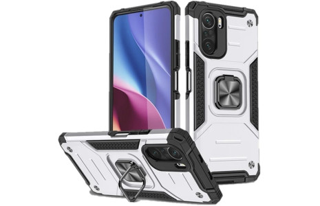 Newface Xiaomi Redmi K40 Kılıf Zegna Yüzüklü Silikon Kapak - Gümüş