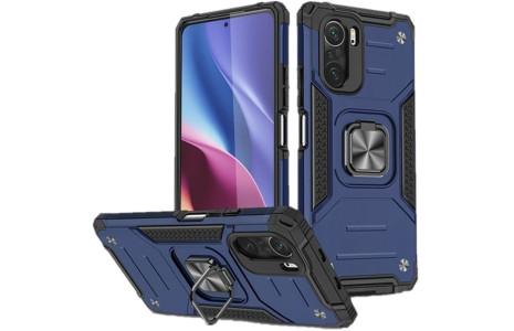 Newface Xiaomi Redmi K40 Kılıf Zegna Yüzüklü Silikon Kapak - Mavi
