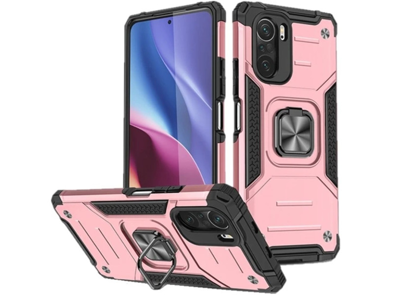 Newface Xiaomi Redmi K40 Kılıf Zegna Yüzüklü Silikon Kapak - Rose