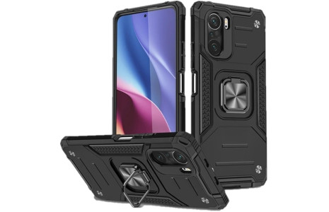 Newface Xiaomi Redmi K40 Kılıf Zegna Yüzüklü Silikon Kapak - Siyah