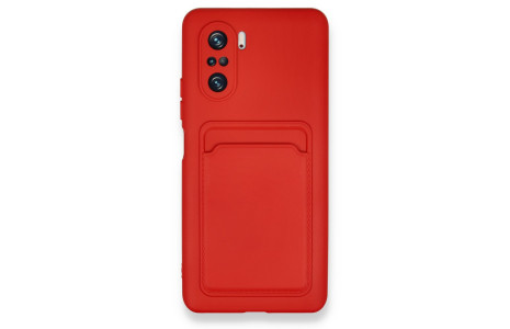 Newface Xiaomi Redmi K40 Pro Kılıf Kelvin Kartvizitli Silikon - Kırmızı