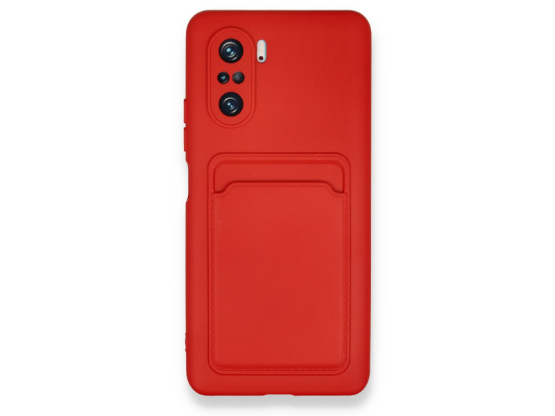 Newface Xiaomi Redmi K40 Pro Kılıf Kelvin Kartvizitli Silikon - Kırmızı