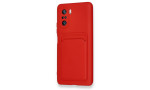 Newface Xiaomi Redmi K40 Pro Kılıf Kelvin Kartvizitli Silikon - Kırmızı
