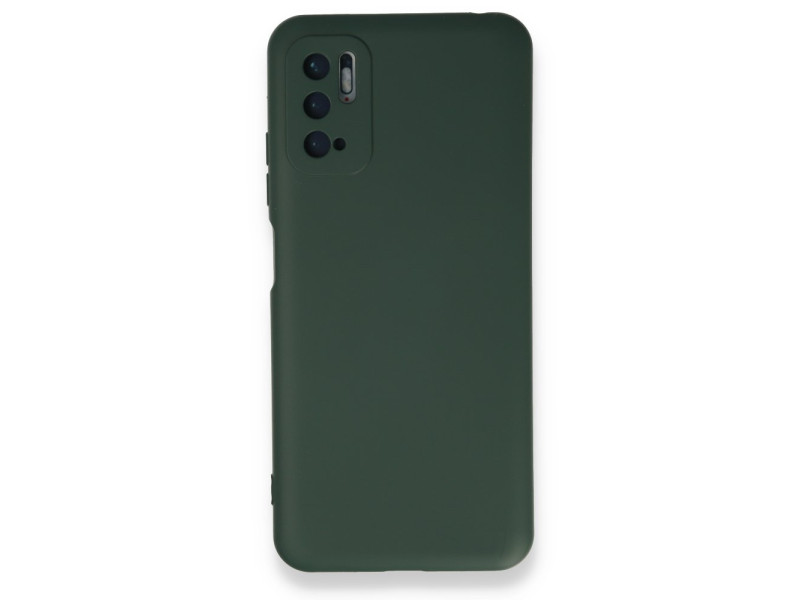 Newface Xiaomi Redmi Note 10 5G Kılıf Nano içi Kadife Silikon - Koyu Yeşil