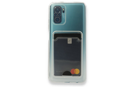 Newface Xiaomi Redmi Note 10 Kılıf Kart Şeffaf Silikon - Şeffaf