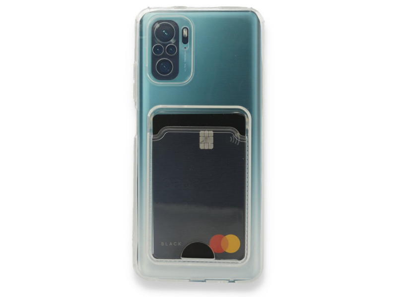 Newface Xiaomi Redmi Note 10 Kılıf Kart Şeffaf Silikon - Şeffaf