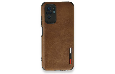 Newface Xiaomi Redmi Note 10 Kılıf Loop Deri Silikon - Kahverengi