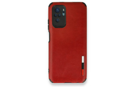 Newface Xiaomi Redmi Note 10 Kılıf Loop Deri Silikon - Kırmızı