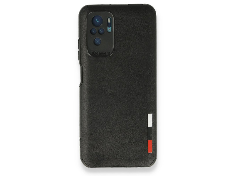 Newface Xiaomi Redmi Note 10 Kılıf Loop Deri Silikon - Siyah