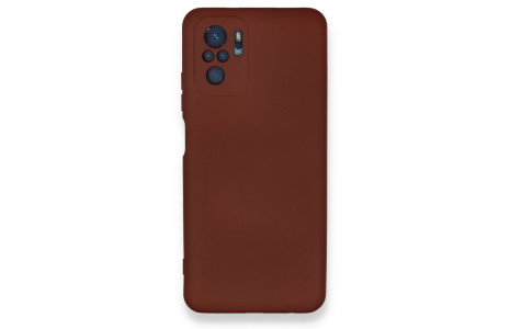 Newface Xiaomi Redmi Note 10 Kılıf Nano içi Kadife Silikon - Kahverengi