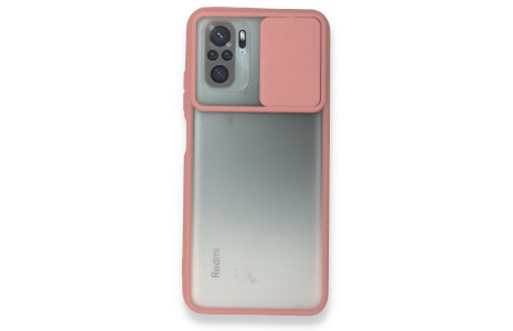 Newface Xiaomi Redmi Note 10 Kılıf Palm Buzlu Kamera Sürgülü Silikon - Pembe
