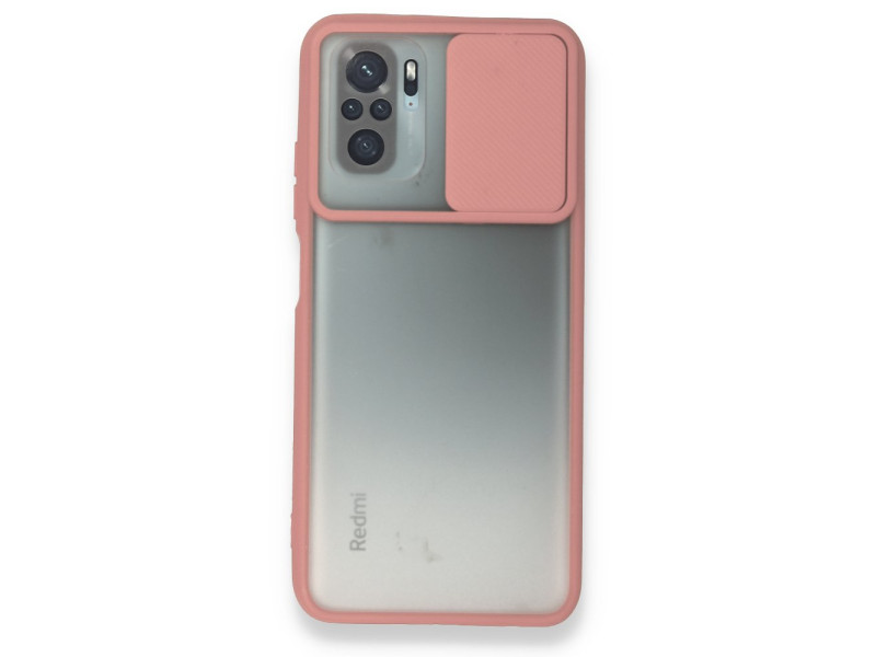 Newface Xiaomi Redmi Note 10 Kılıf Palm Buzlu Kamera Sürgülü Silikon - Pembe