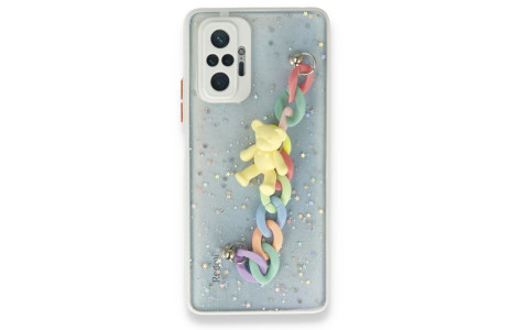 Newface Xiaomi Redmi Note 10 Pro Kılıf Ayıcıklı Silikon - Beyaz