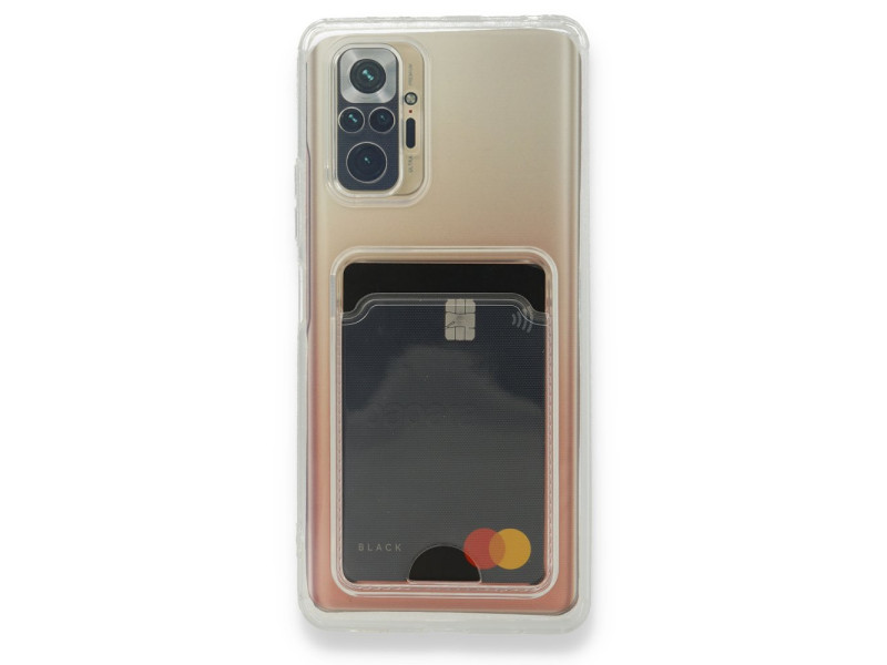 Newface Xiaomi Redmi Note 10 Pro Kılıf Kart Şeffaf Silikon - Şeffaf