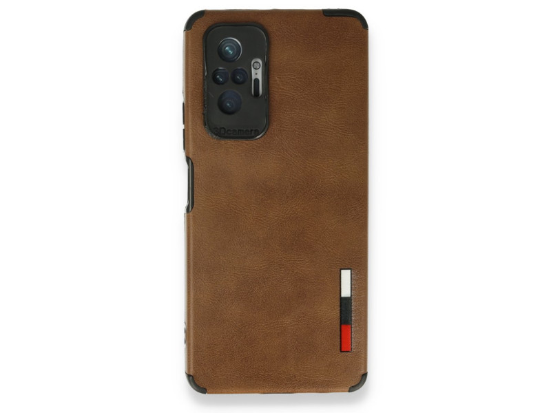 Newface Xiaomi Redmi Note 10 Pro Kılıf Loop Deri Silikon - Kahverengi
