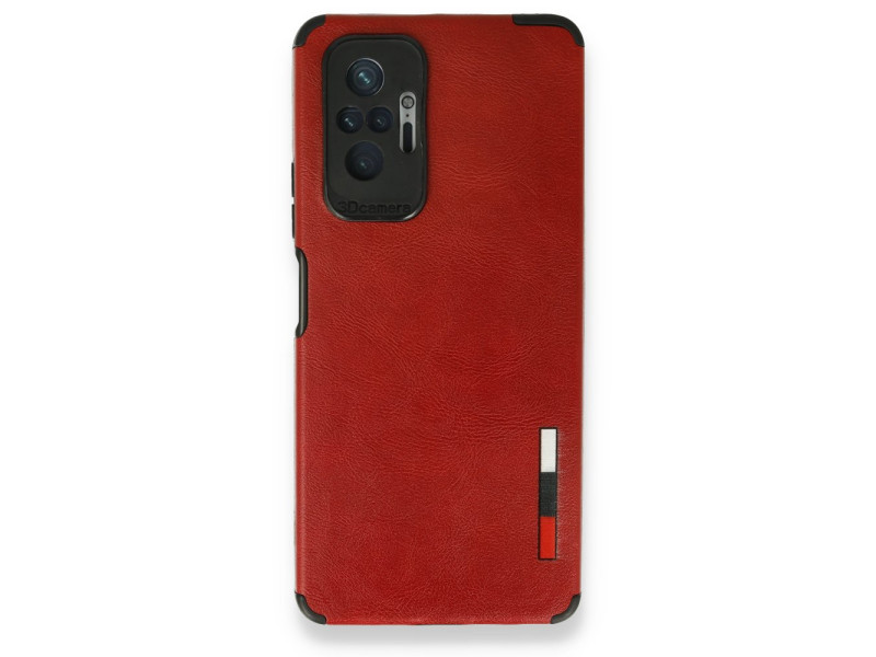 Newface Xiaomi Redmi Note 10 Pro Kılıf Loop Deri Silikon - Kırmızı