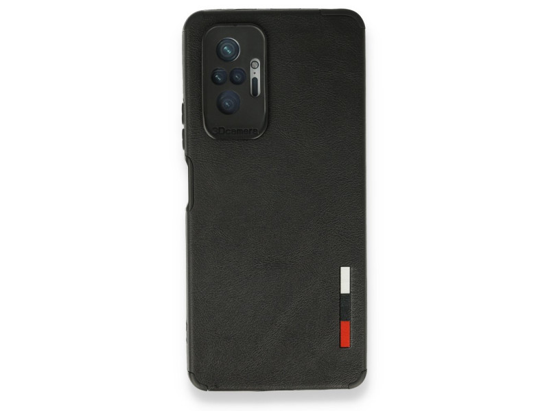 Newface Xiaomi Redmi Note 10 Pro Kılıf Loop Deri Silikon - Siyah