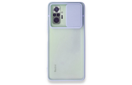 Newface Xiaomi Redmi Note 10 Pro Kılıf Palm Buzlu Kamera Sürgülü Silikon - Lila