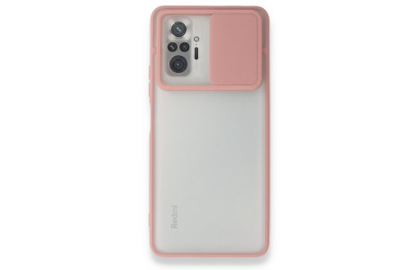 Newface Xiaomi Redmi Note 10 Pro Kılıf Palm Buzlu Kamera Sürgülü Silikon - Pembe