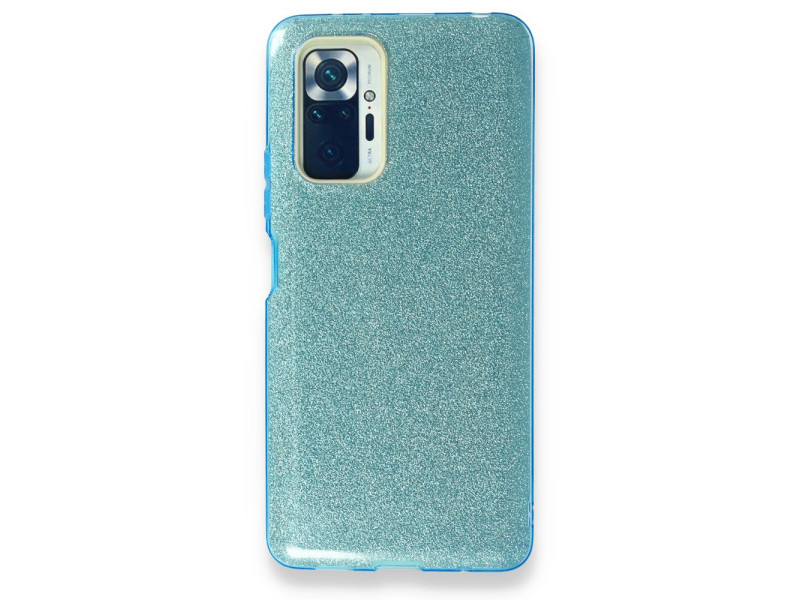Newface Xiaomi Redmi Note 10 Pro Kılıf Simli Katmanlı Silikon - Turkuaz