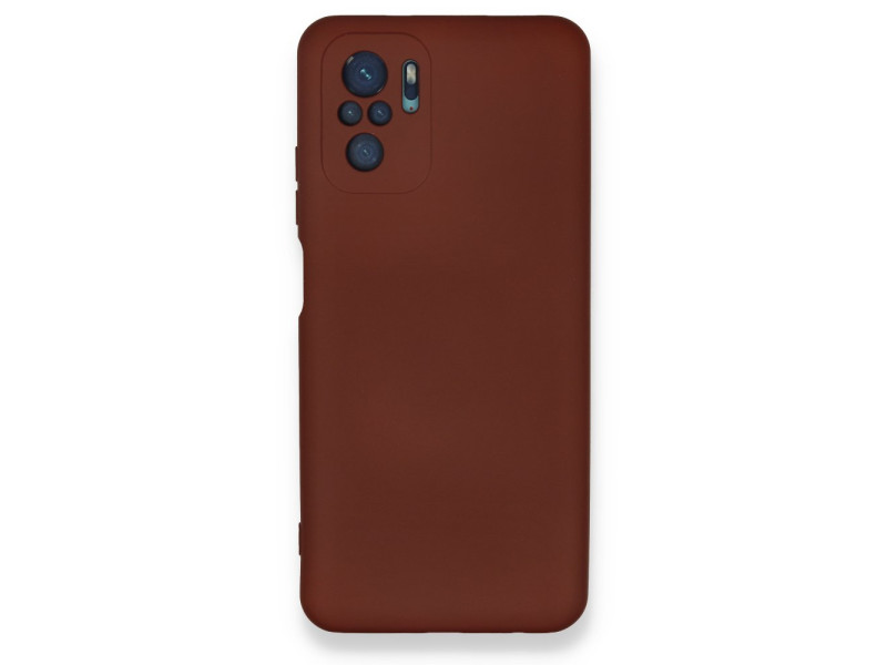 Newface Xiaomi Redmi Note 10S Kılıf Nano içi Kadife Silikon - Kahverengi
