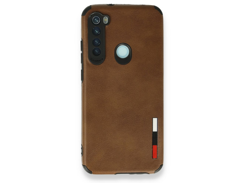 Newface Xiaomi Redmi Note 8 Kılıf Loop Deri Silikon - Kahverengi