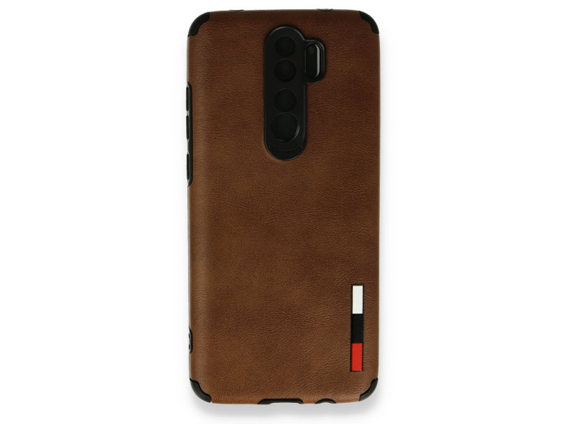 Newface Xiaomi Redmi Note 8 Pro Kılıf Loop Deri Silikon - Kahverengi